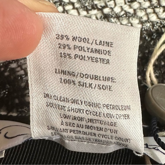 NWT Oscar de la Renta Grey Checkered Tweed Wool Blend Skirt Pockets Silk Lined 8 - Picture 12 of 14